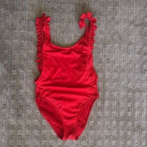 Bright red, sexy one piece